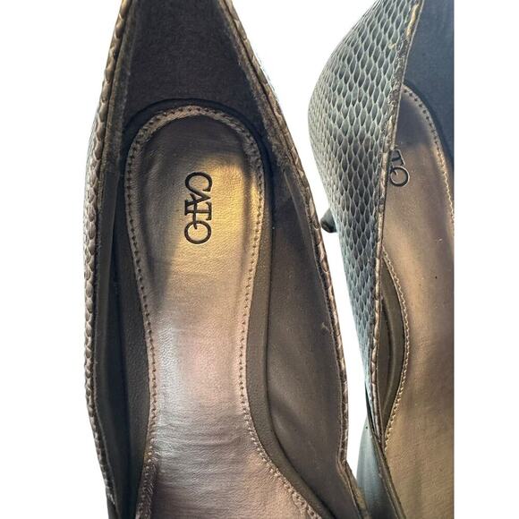 NWT Y2k 90s Vintage Cato Womens Gray Pointed Toe Pump Stiletto Heels 8 Wide - Picture 8 of 10
